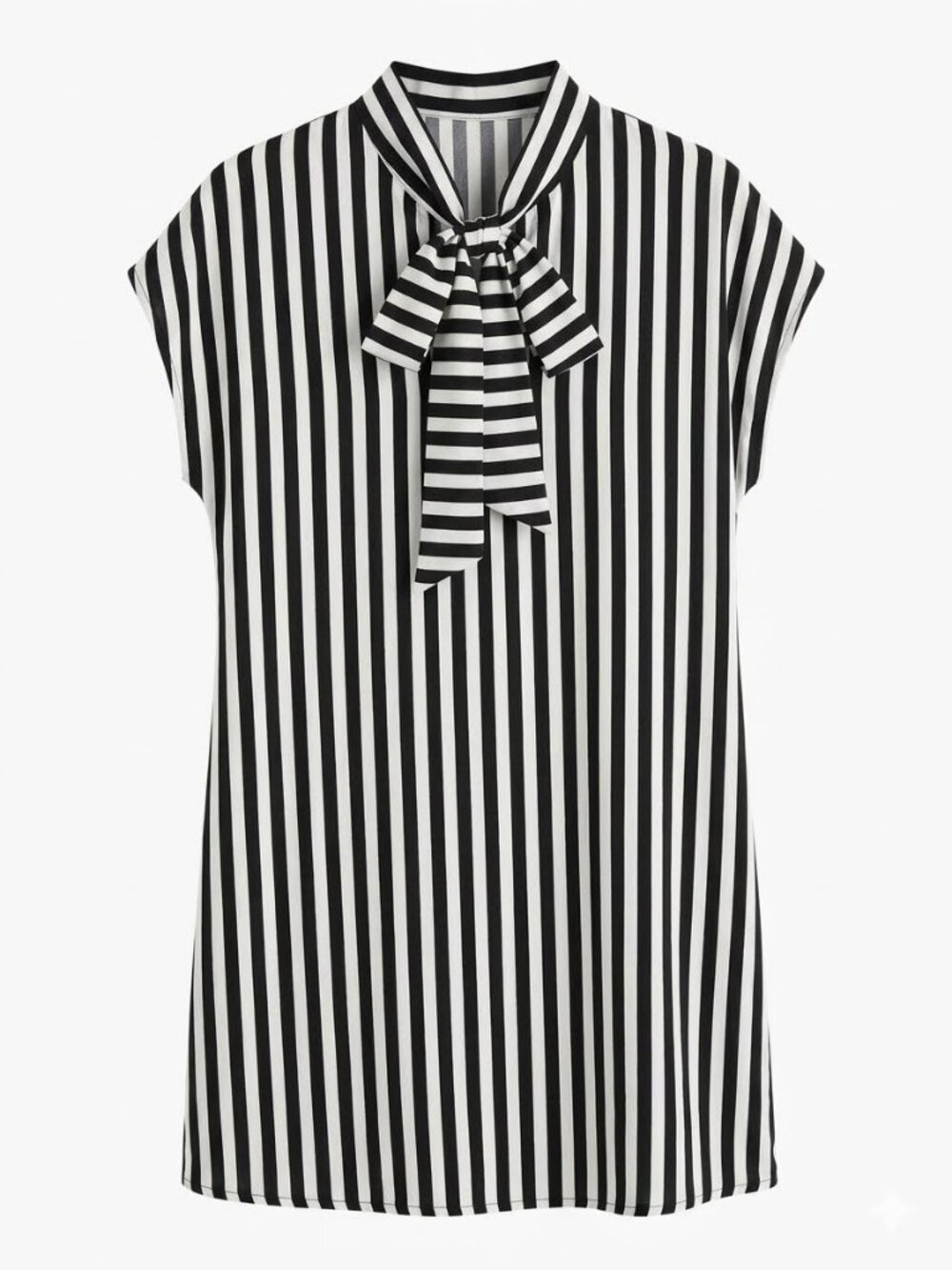 Retro Striped Dress With Tie - Picture 2 of 4